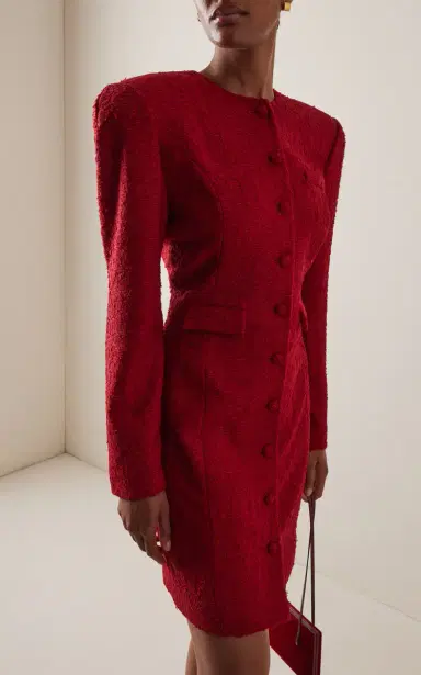 Magda Butrym Bouclé Wool-Blend Structured Mini Dress | Thumbnail 3