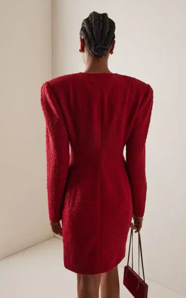 Magda Butrym Bouclé Wool-Blend Structured Mini Dress | Thumbnail 4