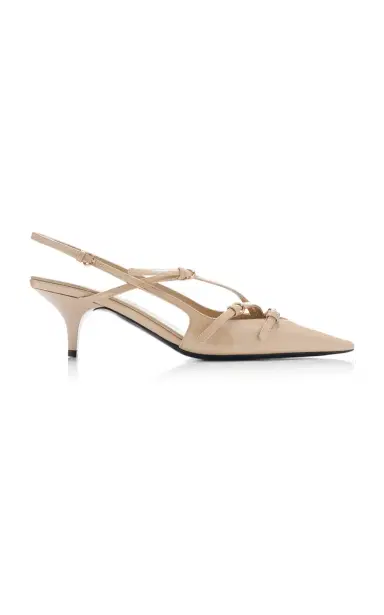 Miu Miu Buckle-Detailed Patent Leather Slingback Pumps | Thumbnail 1 Miu Miu Buckle-Detailed Patent Leather Slingback Pumps | Thumbnail 1