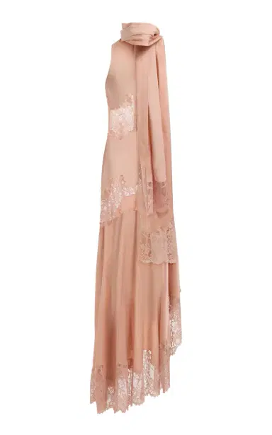 Elie Saab Lace-Detailed Satin Maxi Dress | Thumbnail 6