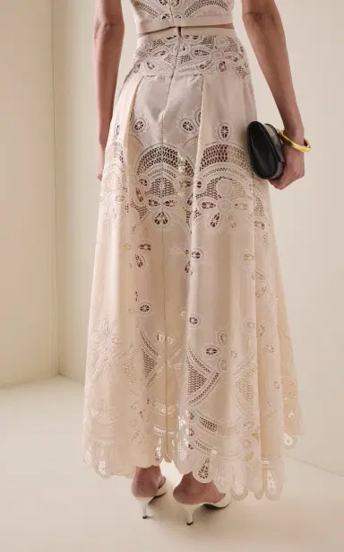 Elie Saab Embroidered Cotton Maxi Skirt | Thumbnail 4