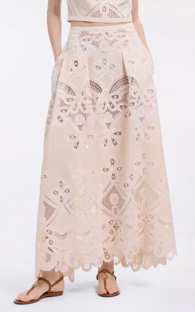 Elie Saab Embroidered Cotton Maxi Skirt | Thumbnail 5