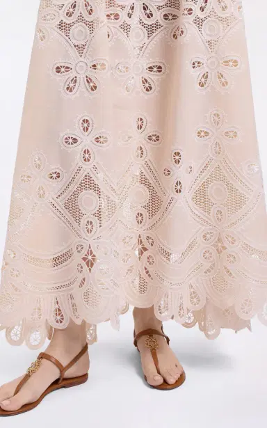 Elie Saab Embroidered Cotton Maxi Skirt | Thumbnail 6