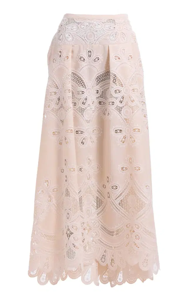 Embroidered Cotton Maxi Skirt