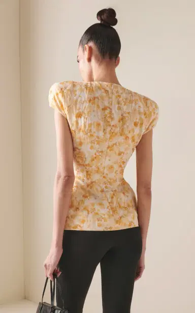 Magda Butrym Floral Cotton Peplum Top | Thumbnail 4 Magda Butrym Floral Cotton Peplum Top | Thumbnail 4