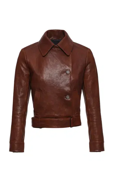 Magda Butrym Funnel Neck Sheep Leather Jacket | Thumbnail 8