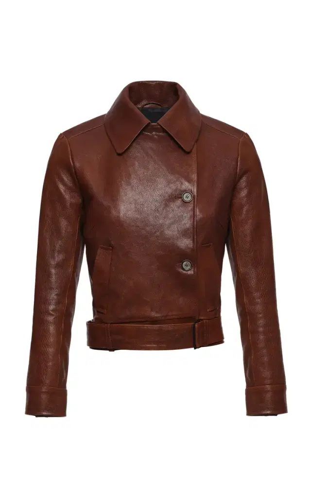 Magda Butrym Funnel Neck Sheep Leather Jacket