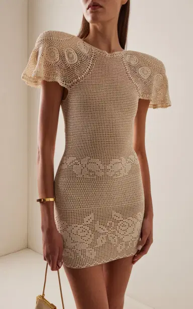 Magda Butrym Cotton Crochet Mini Dress | Thumbnail 3 Magda Butrym Cotton Crochet Mini Dress | Thumbnail 3