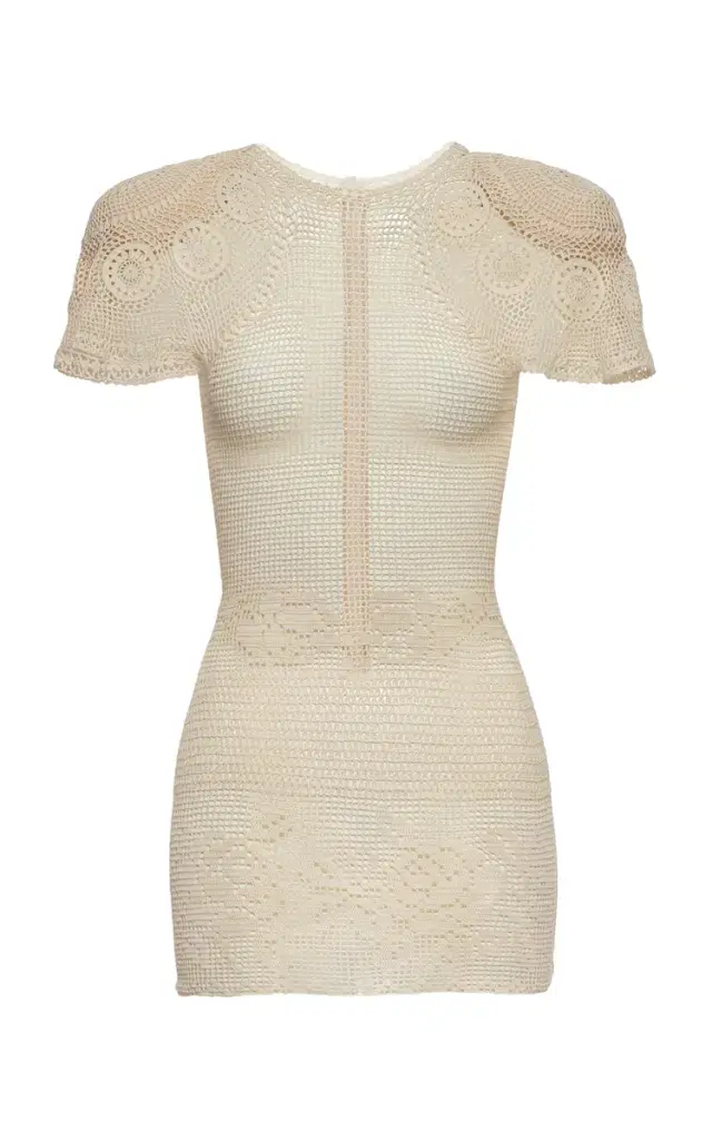 Cotton Crochet Mini Dress