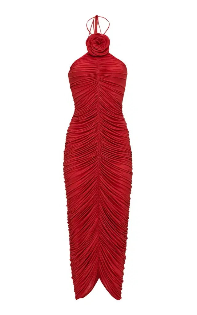 Magda Butrym Ruched Halter Midi Dress