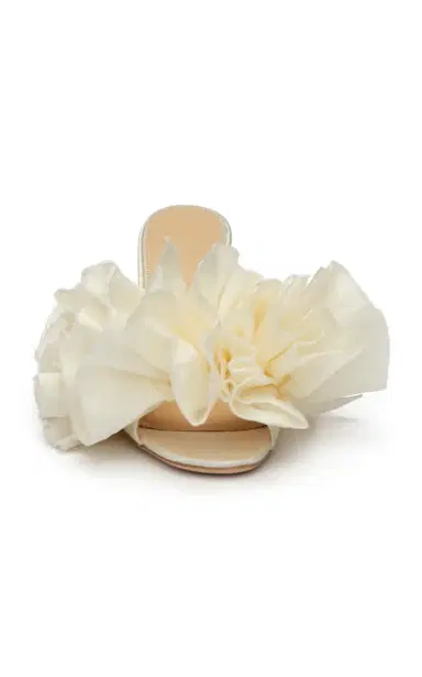 Magda Butrym Flower-Detailed Satin Mules | Thumbnail 2 Magda Butrym Flower-Detailed Satin Mules | Thumbnail 2