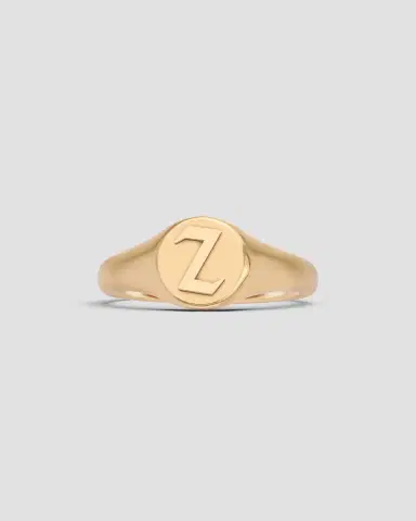 Jennifer Fisher Mini Gothic Letter Signet Ring O-Z | Thumbnail 2 Jennifer Fisher Mini Gothic Letter Signet Ring O-Z | Thumbnail 2