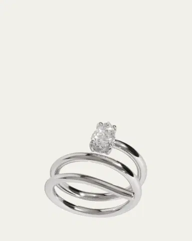 Kendall Row 14K White Gold Pear Lab Grown Diamond Double Wrap Solitaire Ring, Size | Thumbnail 3