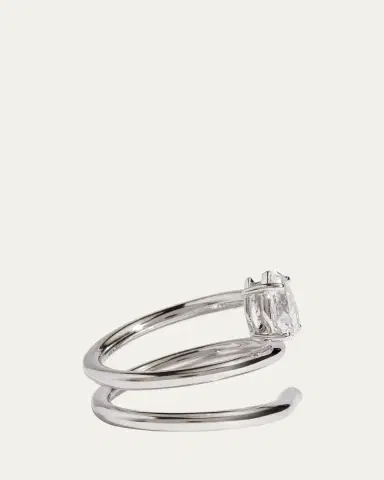 Kendall Row 14K White Gold Pear Lab Grown Diamond Double Wrap Solitaire Ring, Size | Thumbnail 4
