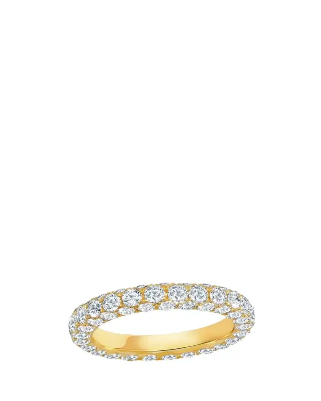 Diamond 3-Sided Band Ring in 18K Gold