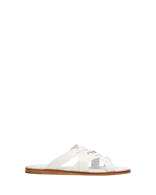 Marvina Crisscross Leather Flat Sandals