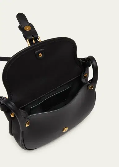 Valentino Garavani Small Rockstud Leather Saddle Crossbody Bag | Thumbnail 4 Valentino Garavani Small Rockstud Leather Saddle Crossbody Bag | Thumbnail 4