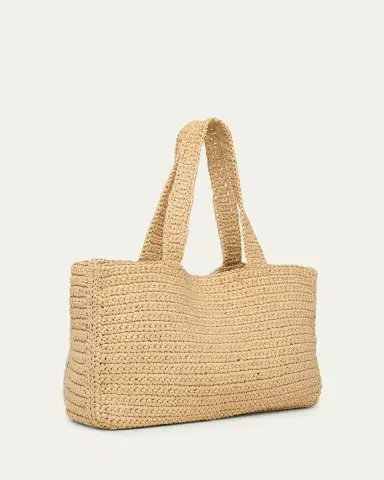 Valentino Garavani Large Crochet Viscose Raffia Tote Bag | Thumbnail 3 Valentino Garavani Large Crochet Viscose Raffia Tote Bag | Thumbnail 3