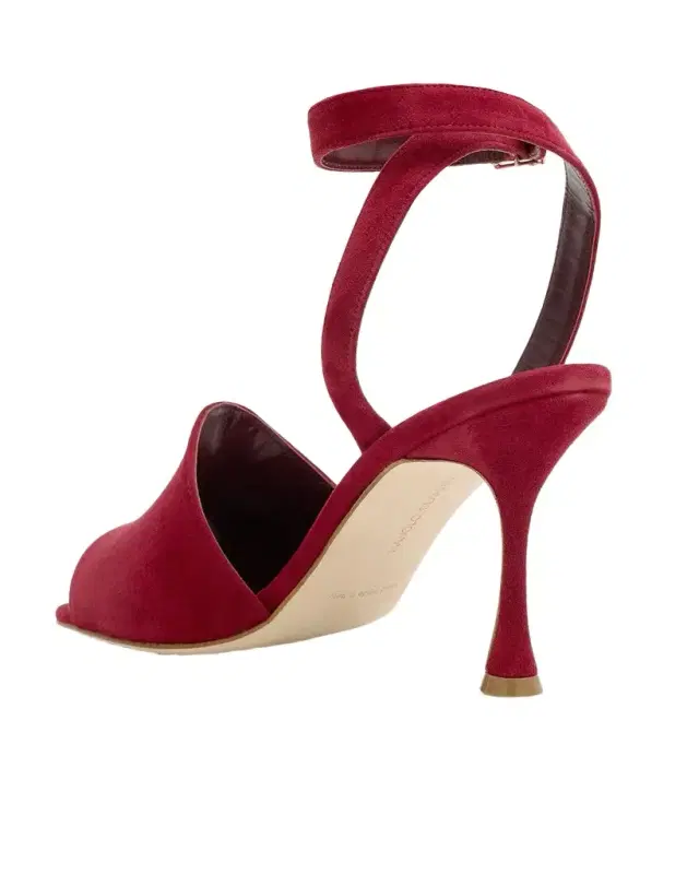 90mm Triananu Suede Ankle-Strap Sandals