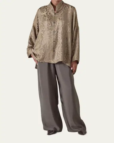 Eskandar A-Line Metallic Brocade Shirt | Thumbnail 2