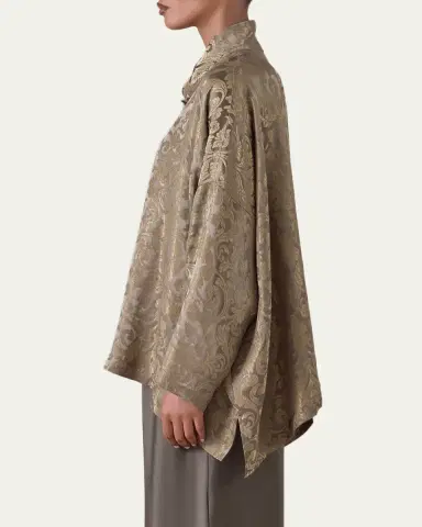 Eskandar A-Line Metallic Brocade Shirt | Thumbnail 5