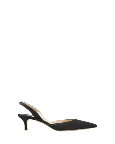 Manolo Blahnik Carolyne Satin Low-Heel Slingback Pumps | Thumbnail 1