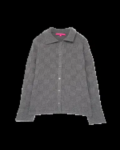 The Elder Statesman Checkerboard Cashmere Collared Cardigan | Thumbnail 2 The Elder Statesman Checkerboard Cashmere Collared Cardigan | Thumbnail 2