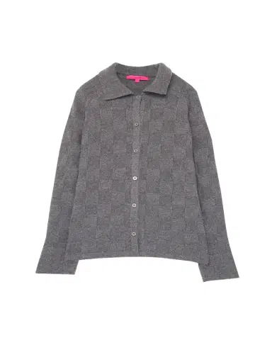 The Elder Statesman Checkerboard Cashmere Collared Cardigan | Thumbnail 1 The Elder Statesman Checkerboard Cashmere Collared Cardigan | Thumbnail 1