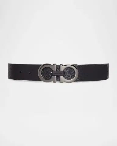 Ferragamo Moufflon Adjustable & Reversible Double-Gancini Buckle Leather Belt | Thumbnail 5