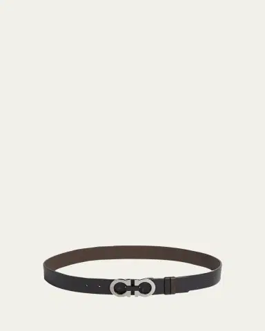 Ferragamo Moufflon Adjustable & Reversible Double-Gancini Buckle Leather Belt | Thumbnail 8