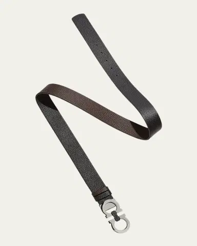 Ferragamo Moufflon Adjustable & Reversible Double-Gancini Buckle Leather Belt | Thumbnail 9