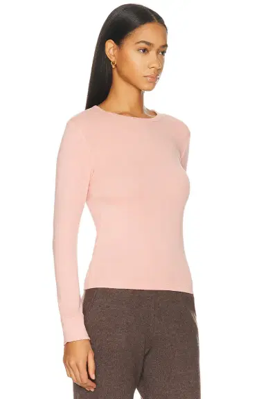 DONNI. The Baby Rib Scallop Long Sleeve Top | Thumbnail 2