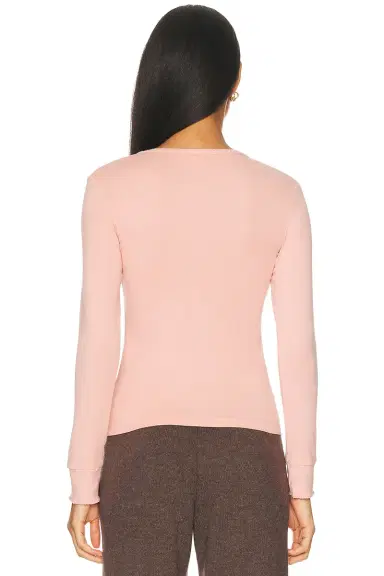 DONNI. The Baby Rib Scallop Long Sleeve Top | Thumbnail 3