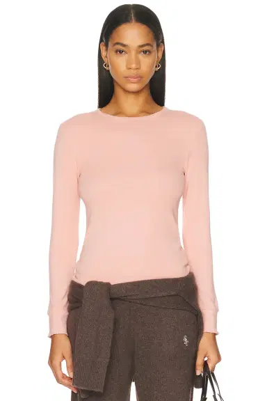 DONNI. The Baby Rib Scallop Long Sleeve Top | Thumbnail 1
