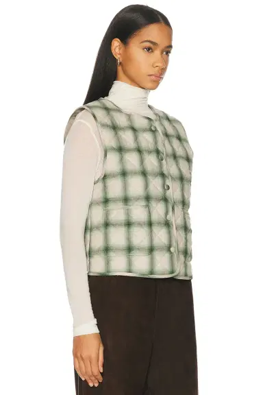 DONNI. The Quilted Plaid Flannel Vest | Thumbnail 2