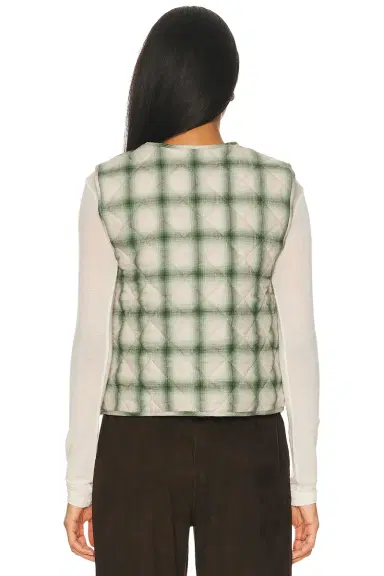 DONNI. The Quilted Plaid Flannel Vest | Thumbnail 3