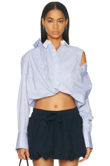 Monse Fold-Up Cropped Shirt | Thumbnail 1 Monse Fold-Up Cropped Shirt | Thumbnail 1