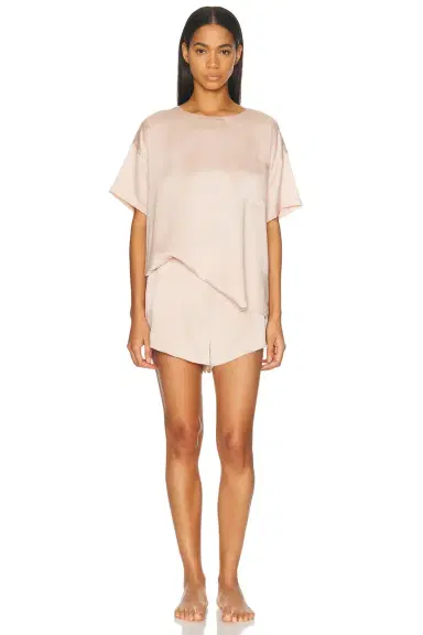 Lunya Washable Silk Tee Short Pajama Set | Thumbnail 1 Lunya Washable Silk Tee Short Pajama Set | Thumbnail 1
