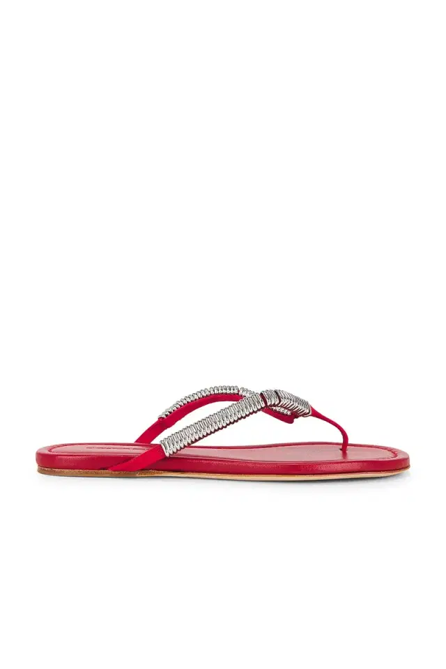 Christopher Esber Frida Pierced Suede Flip Flop