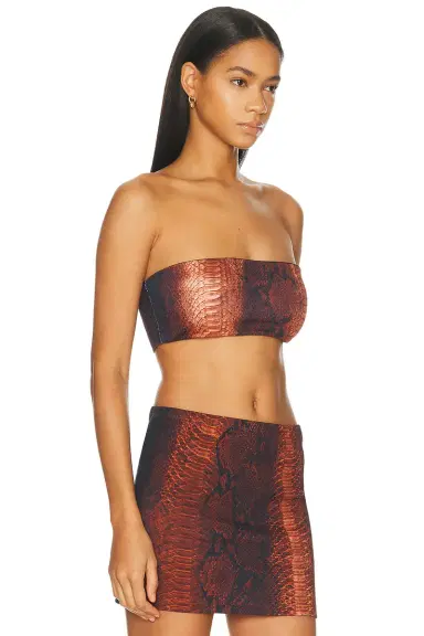 Jean Paul Gaultier Cotton Ribbed Printed Python Bra Top | Thumbnail 2
