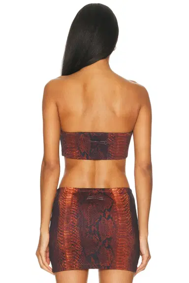 Jean Paul Gaultier Cotton Ribbed Printed Python Bra Top | Thumbnail 3