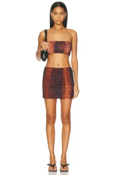 Jean Paul Gaultier Cotton Ribbed Printed Python Bra Top | Thumbnail 4