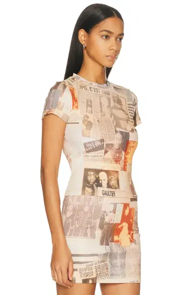 Jean Paul Gaultier Cotton Ribbed Printed Journal Tee-Shirt | Thumbnail 2