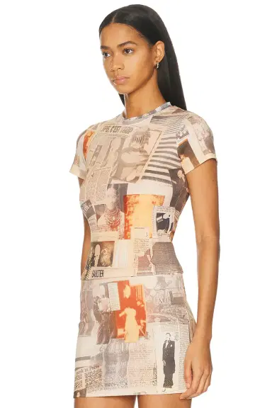 Jean Paul Gaultier Cotton Ribbed Printed Journal Tee-Shirt | Thumbnail 3