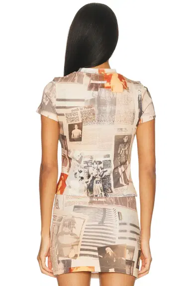 Jean Paul Gaultier Cotton Ribbed Printed Journal Tee-Shirt | Thumbnail 4