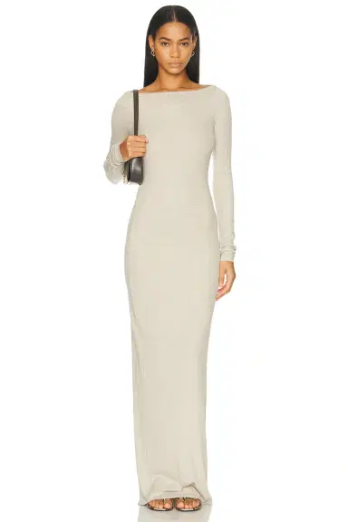 ÉTERNE Long Sleeve Boatneck Maxi Dress | Thumbnail 1 ÉTERNE Long Sleeve Boatneck Maxi Dress | Thumbnail 1