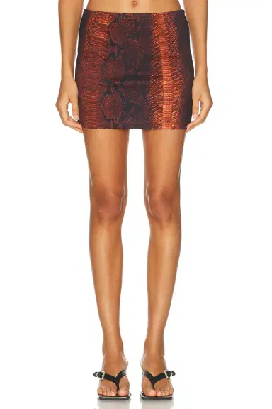 Jean Paul Gaultier Cotton Ribbed Printed Python Mini Skirt | Thumbnail 1 Jean Paul Gaultier Cotton Ribbed Printed Python Mini Skirt | Thumbnail 1