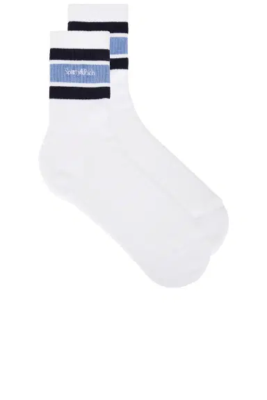 Sporty & Rich Serif Logo Socks | Thumbnail 1 Sporty & Rich Serif Logo Socks | Thumbnail 1