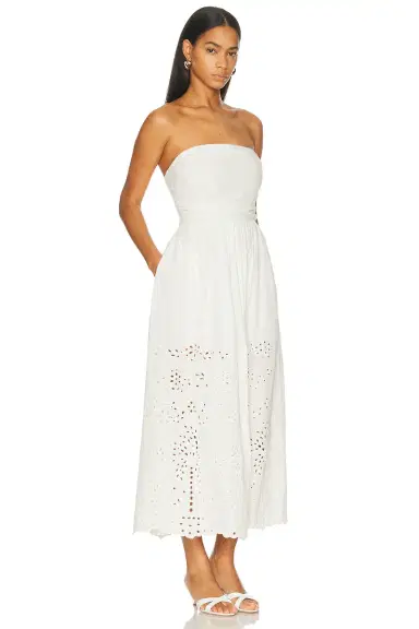 Hemant & Nandita Ruched Bodice Midi Dress | Thumbnail 2 Hemant & Nandita Ruched Bodice Midi Dress | Thumbnail 2