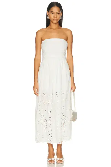 Hemant & Nandita Ruched Bodice Midi Dress | Thumbnail 1 Hemant & Nandita Ruched Bodice Midi Dress | Thumbnail 1